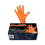 4GRIP Orange Dotted Nitrile Gloves
