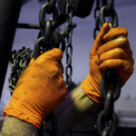 4GRIP Orange Dotted Nitrile Gloves - Image 4